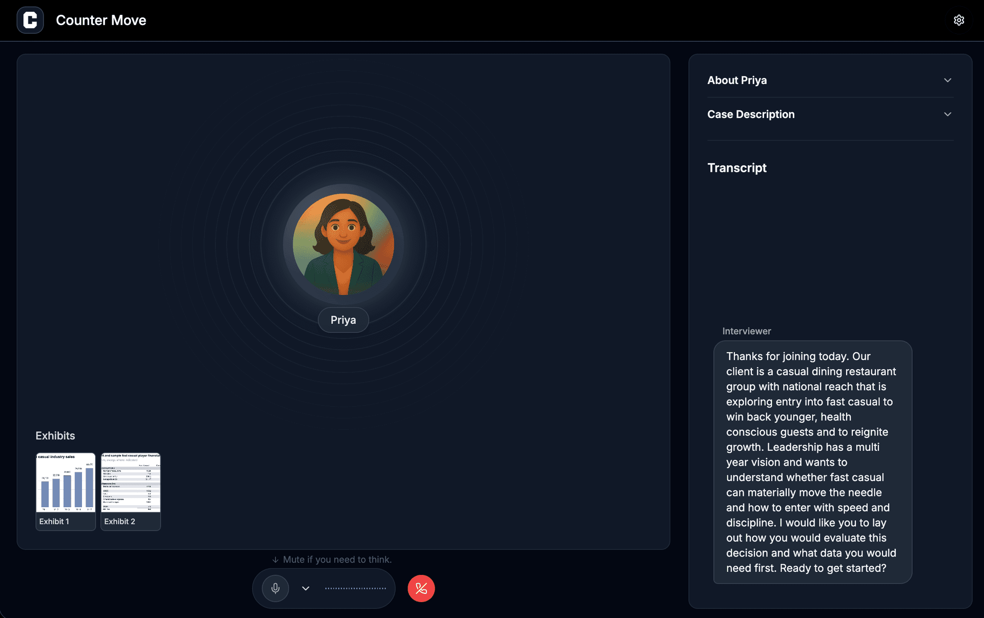 CaseTutor Platform Interface